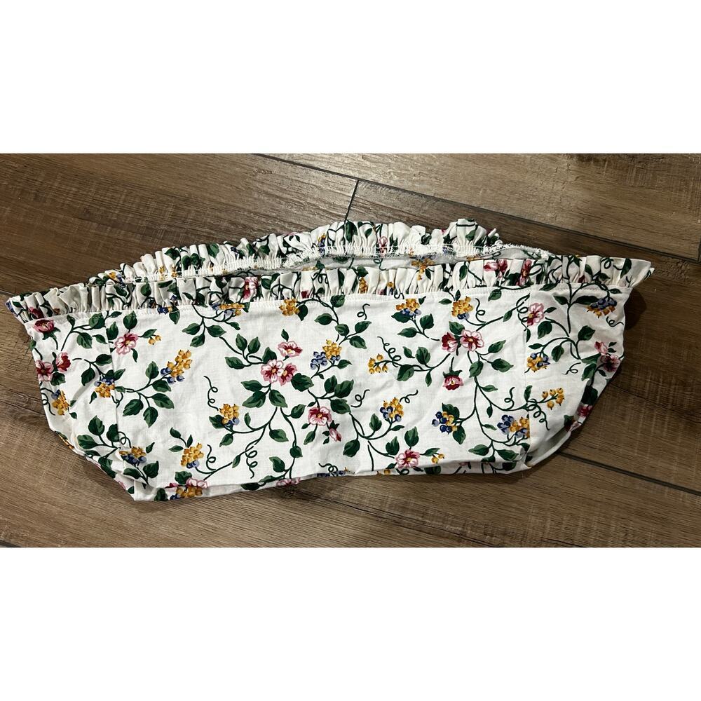 Longaberger VANITY Basket Liner WHITE VINE FLORAL Fabric